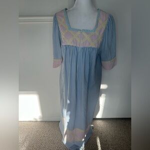 Saybury Striped vintage Dress with Square Neckline size M